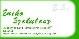 eniko szekulesz business card